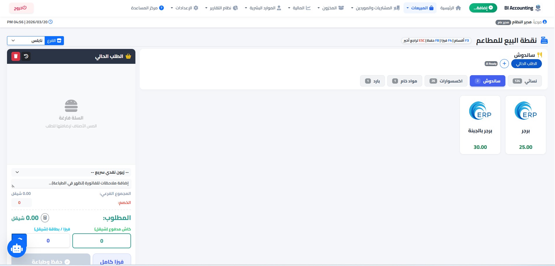لقطة شاشة النظام